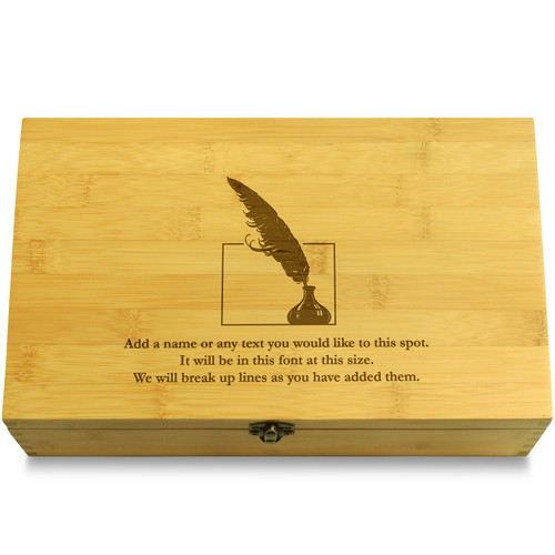 Feather Quill Pens and Markers Multikeep Box Wood Chest